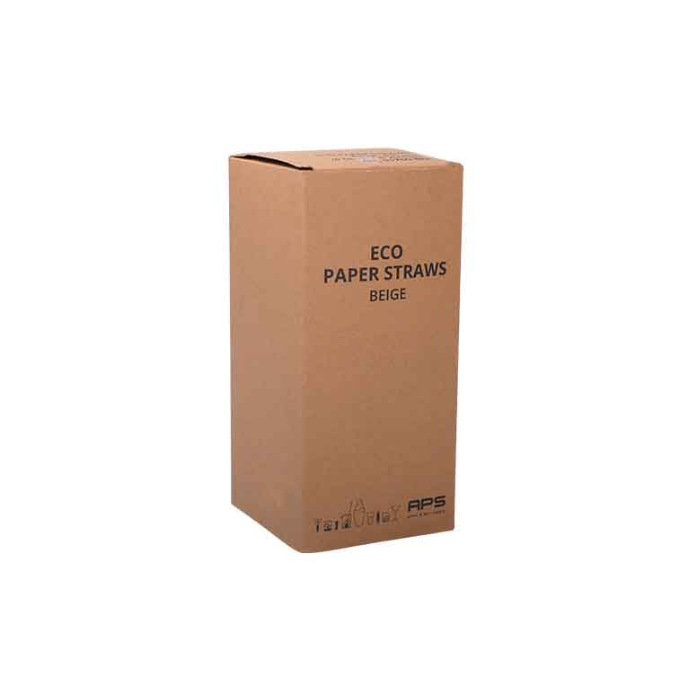 Trinkhalme Beige, APS, 250 Stk. Papier - 8mm x 230mm