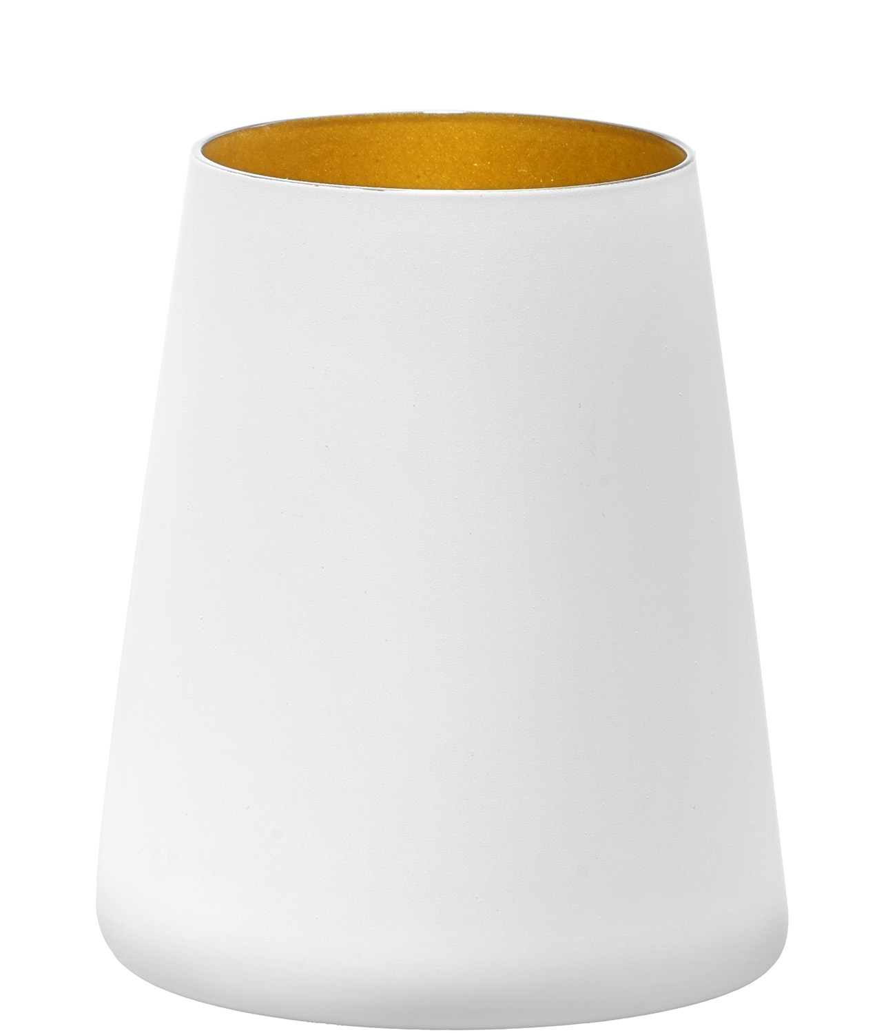 Becher / Wasserglas, Stölzle, Power, Weiß / Gold - 380 ml