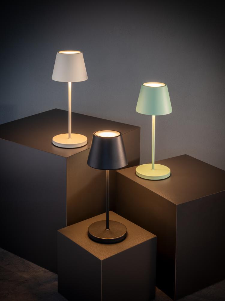 Akku LED-Tischlampe, APS, Merle, Grün - 30,5cm