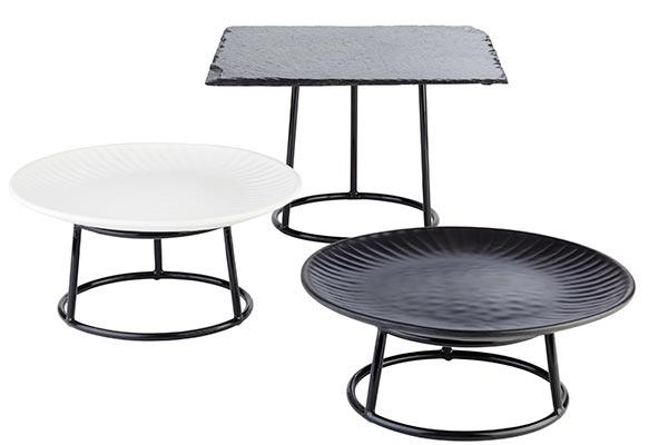 Buffetständer, APS, MULTI ROUND, Schwarz - Höhe: 10cm