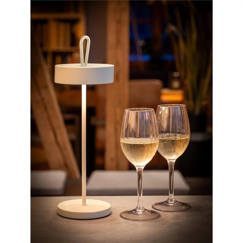 Akku LED-Tischlampe, APS, Cleo, Weiß - Höhe: 30,5 cm