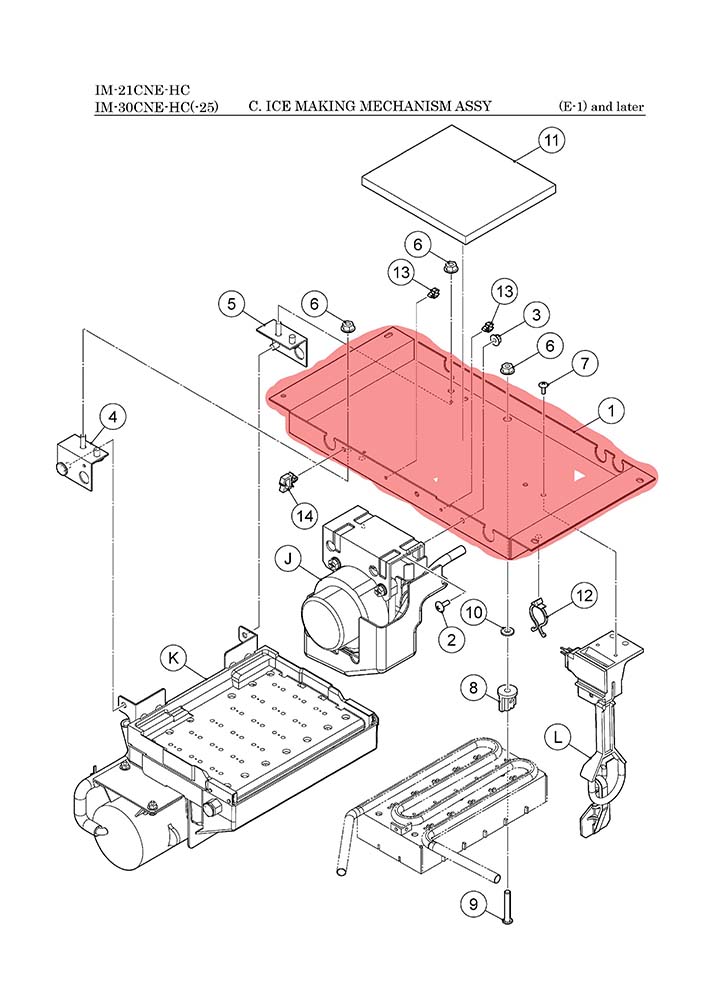 Halteblech für Verdampfer, Hoshizaki, IM-21/IM-30
