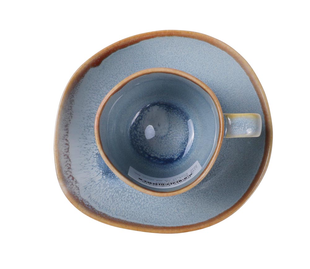 Espressotasse mit Untertasse, APS Porcelain, Ming Blue - 80 ml