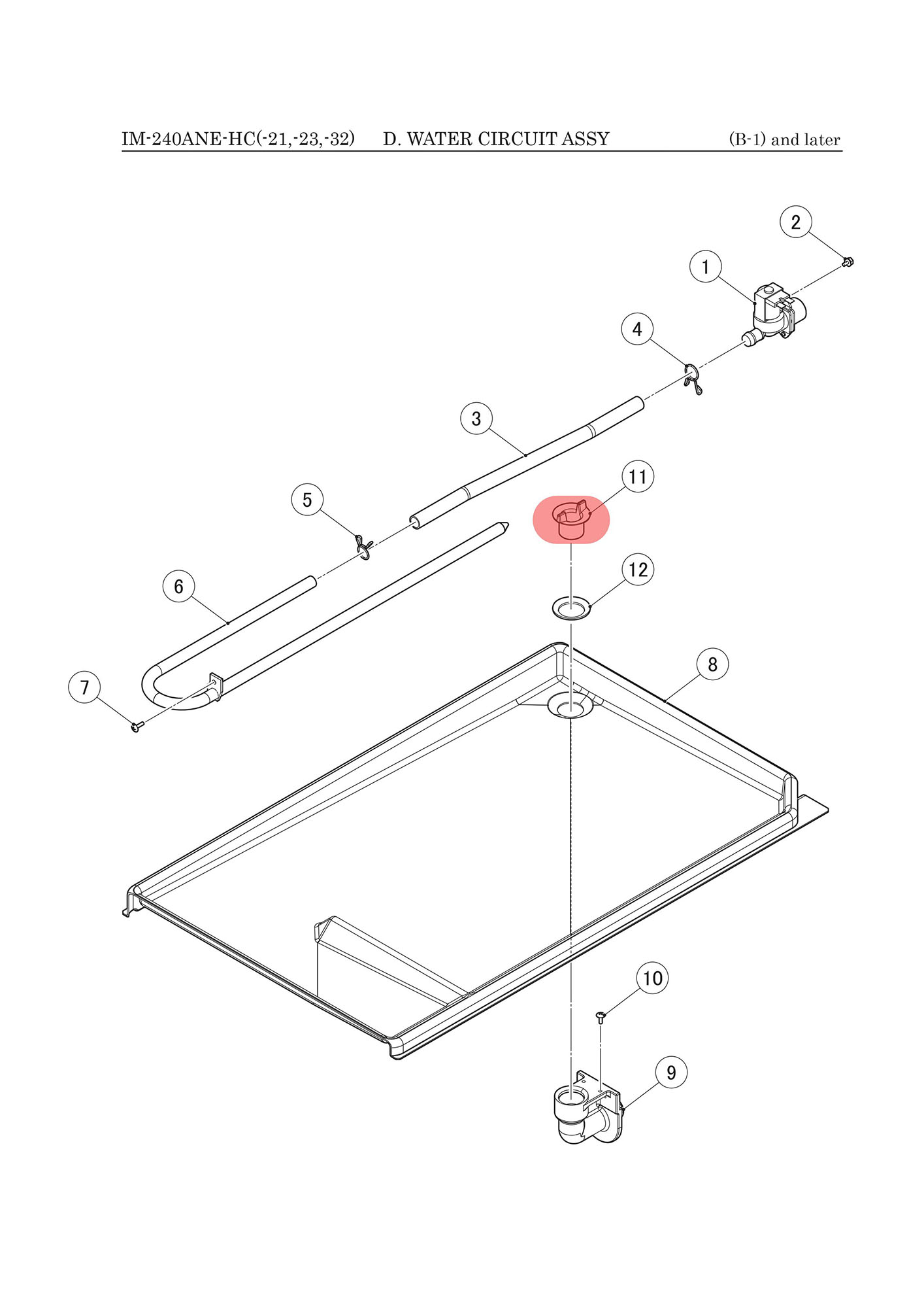 Ablaufstutzen für Wasserwanne, Hoshizaki, IM-130/IM-240