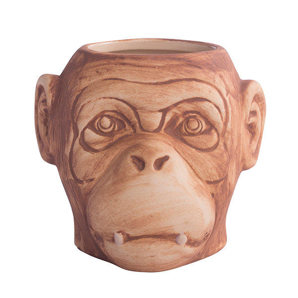 Tiki Becher Affe natur/matt, APS Tiki, Porzellan - 550 ml