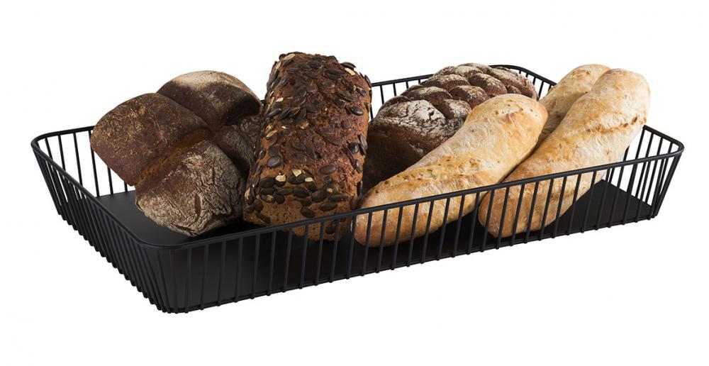Brot- & Obstkorb GN1/1, APS, URBAN, Schwarz - 53cm x 32,5cm