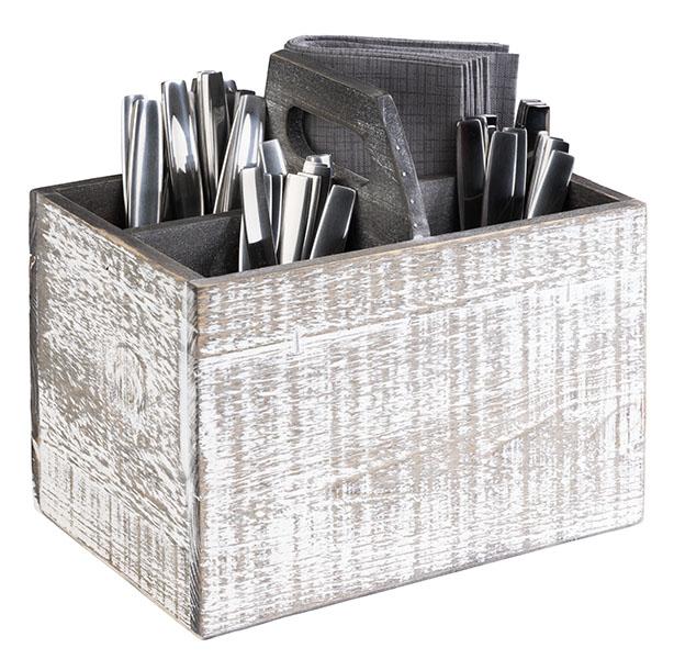 Vintage Table Caddy, APS, Weiß - 22cm x 15,5cm