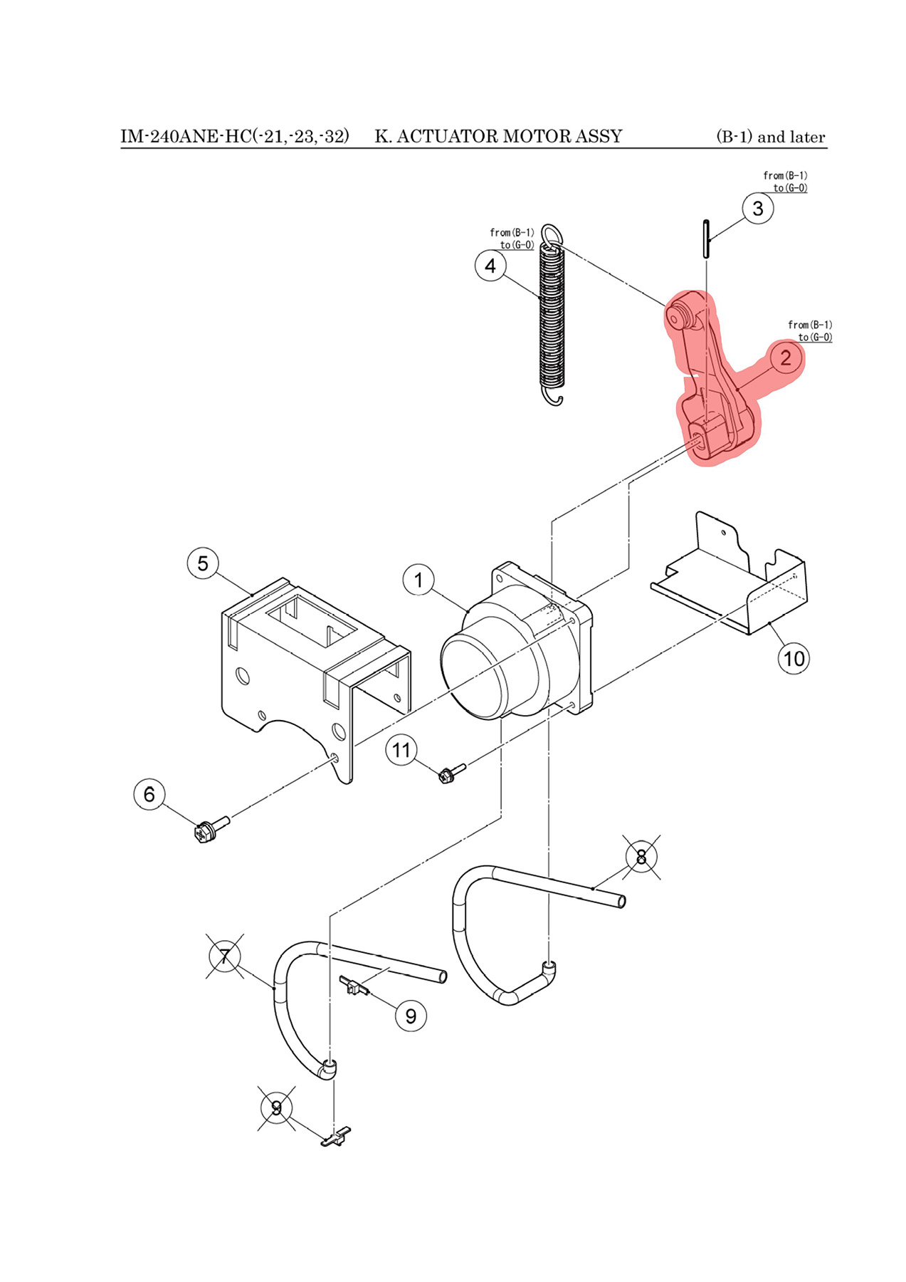 Arm A, Hoshizaki, Bis Seriennummer G0... IM-100/IM-130/IM-240