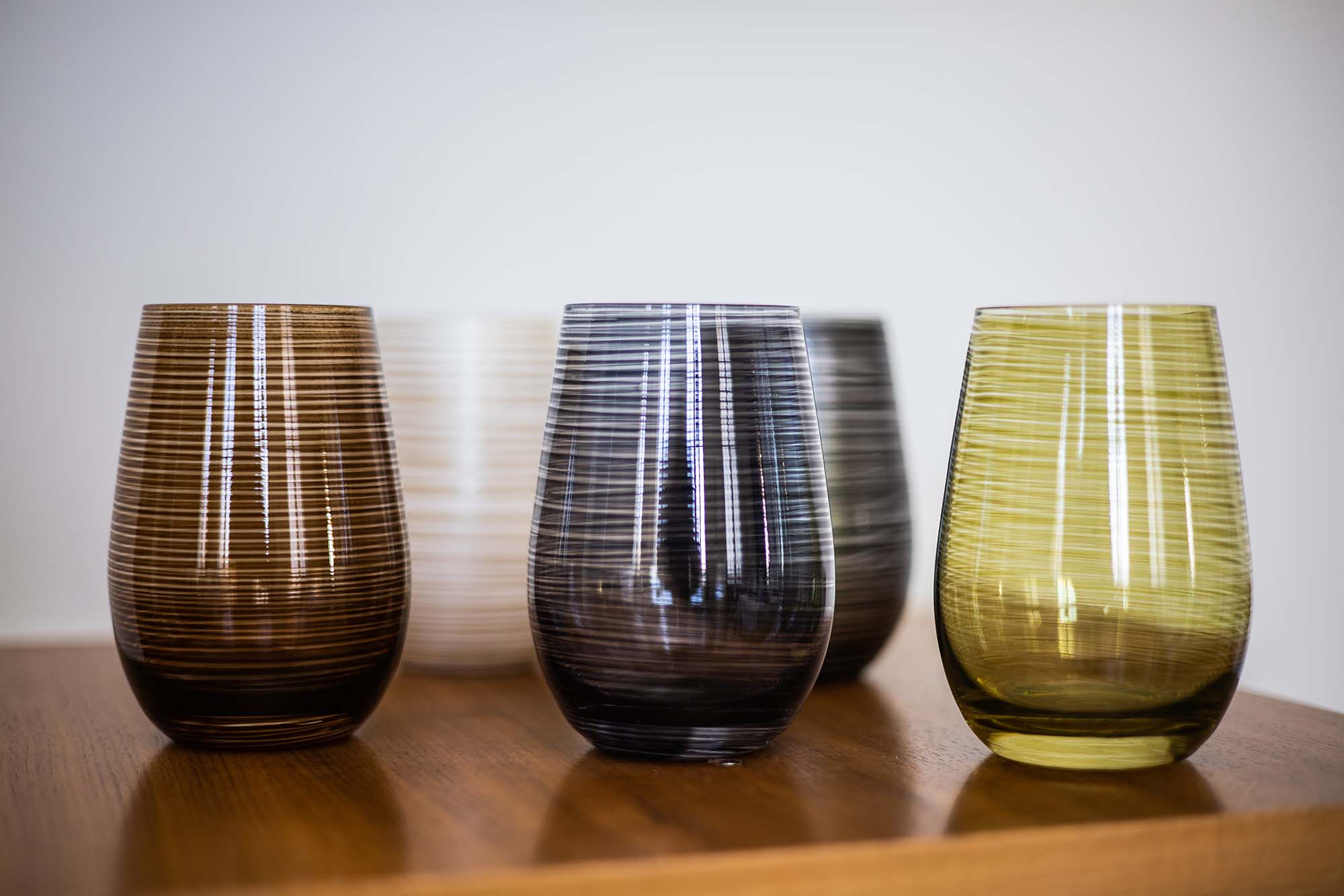 Glasbecher / Wasserglas, Stölzle, Twister, Oliv - 465 ml