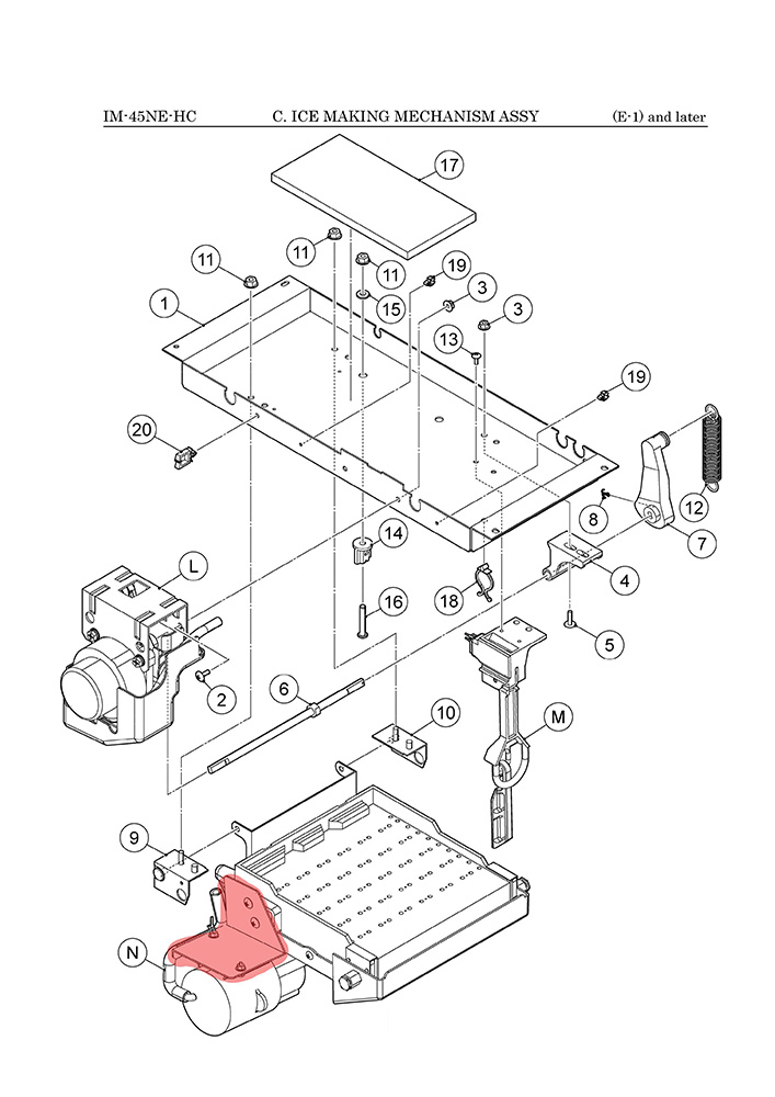 Halterung für Wasserpumpe, Hoshizaki, IM-45/IM-65