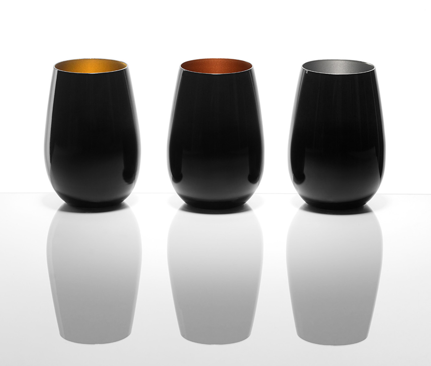Becher, Stölzle, Elements, Schwarz/Silber - 465ml