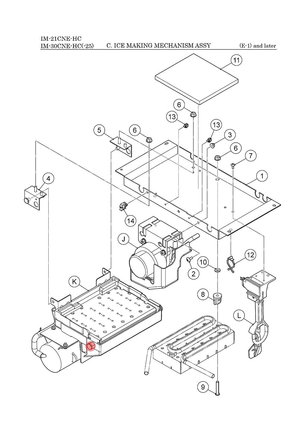 Federhalteschraube, Hoshizaki, IM-21/IM-30