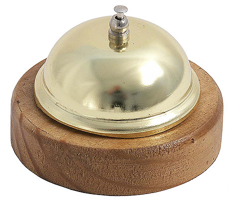 Rezeptionsklingel, Messing beschichtet, Contacto - Ø 9 cm