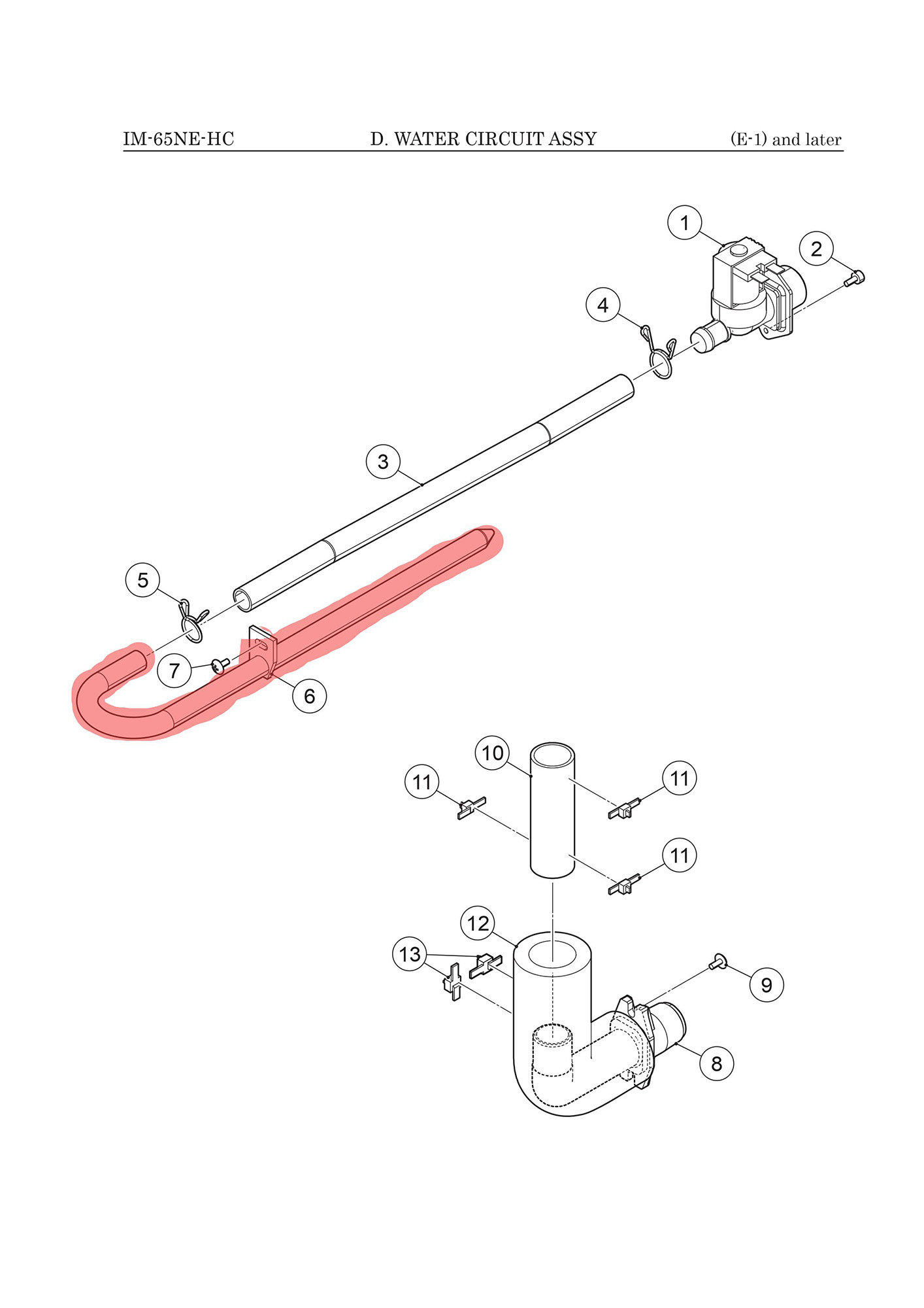 Wasserzulaufrohr, "G-STOCK" Hoshizaki IM-45, IM-65