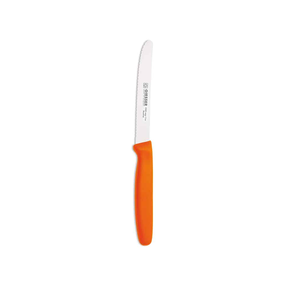 Messer mit Wellenschliff, Giesser, Orange - Klingenlänge: 11 cm