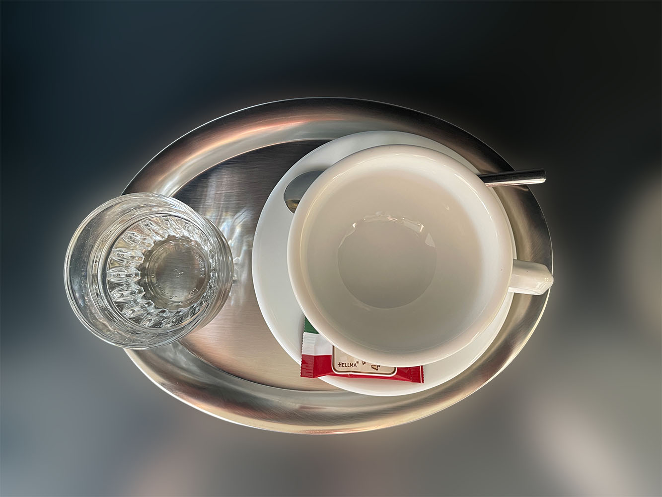 Kaffeetablett oval, WAS Germany, Edelstahl - 26,5 x 19,5 cm