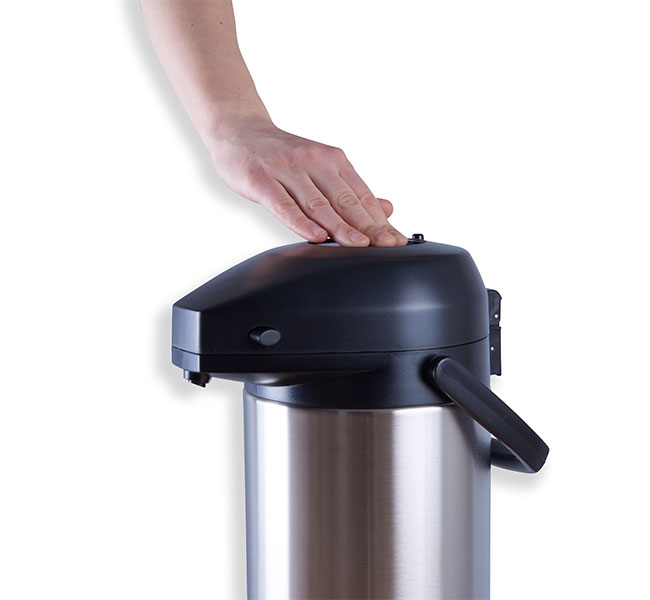 Pump-Isolierkanne, Hogastra, Edelstahl - 3 Liter