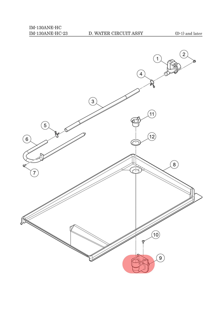 Ablauf für Wasserwanne, Hoshizaki, IM-130/IM-240