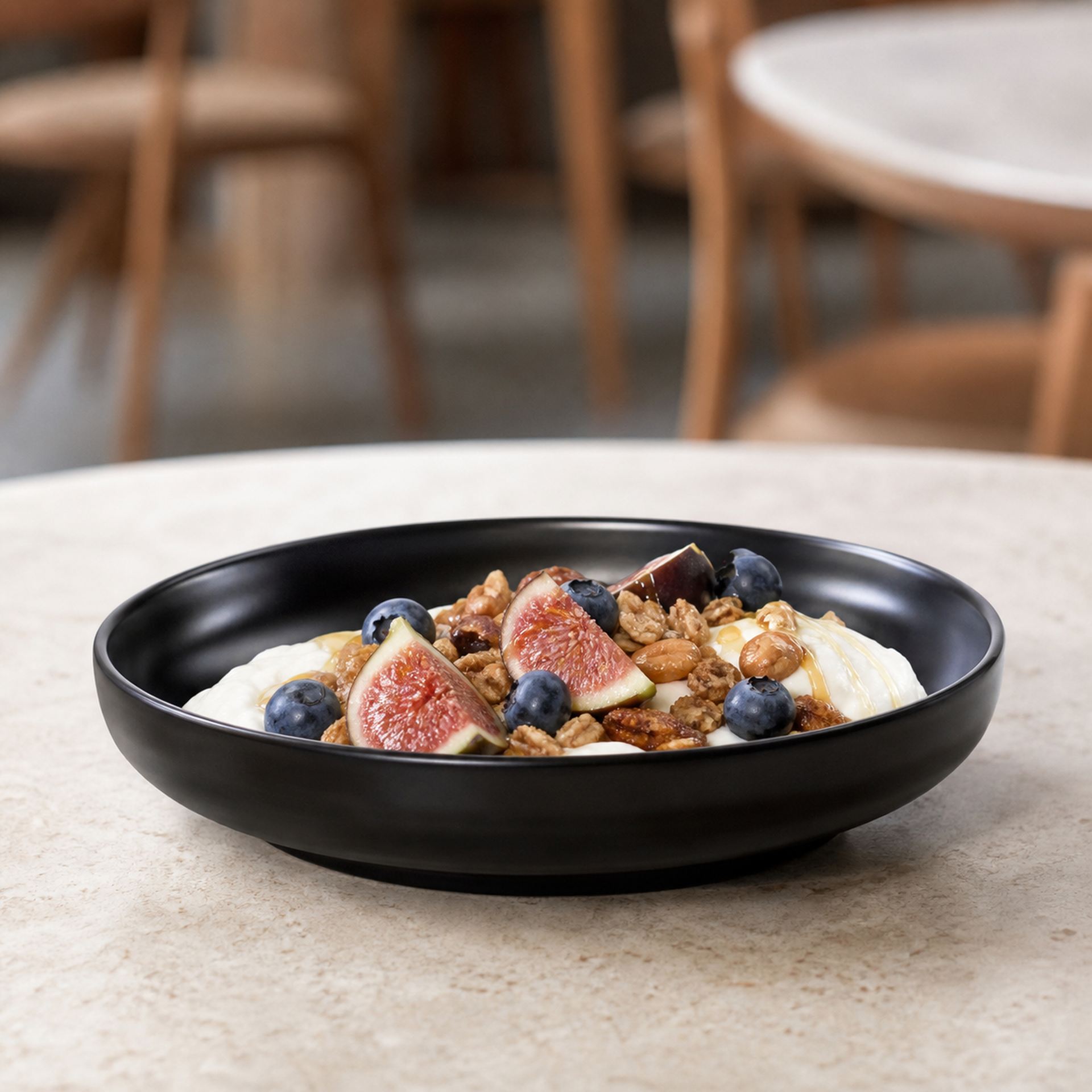 Salatschüssel / Bowl, APS Porcelain, Modern Coffee BLACK - 800 ml