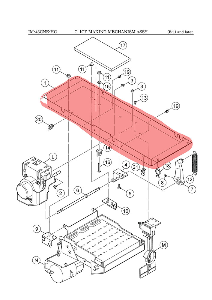 Halteblech für Verdampfer, Hoshizaki, IM-45