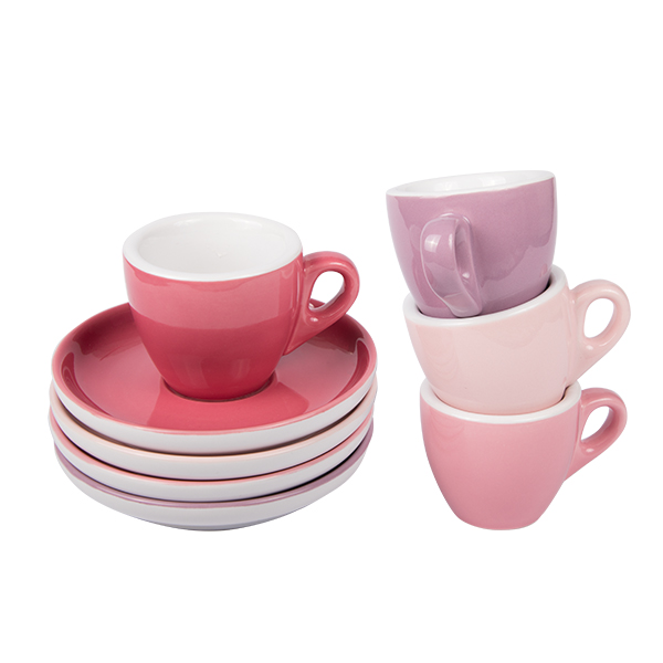 Espressotasse mit Untertasse, APS Porcelain, Colored Line Lila