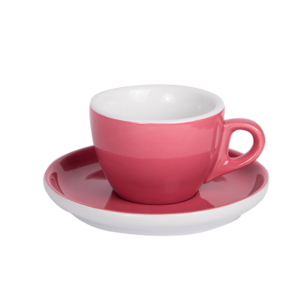 Kaffeetasse mit Untertasse, APS Porcelain, Colored Line Kaminrot