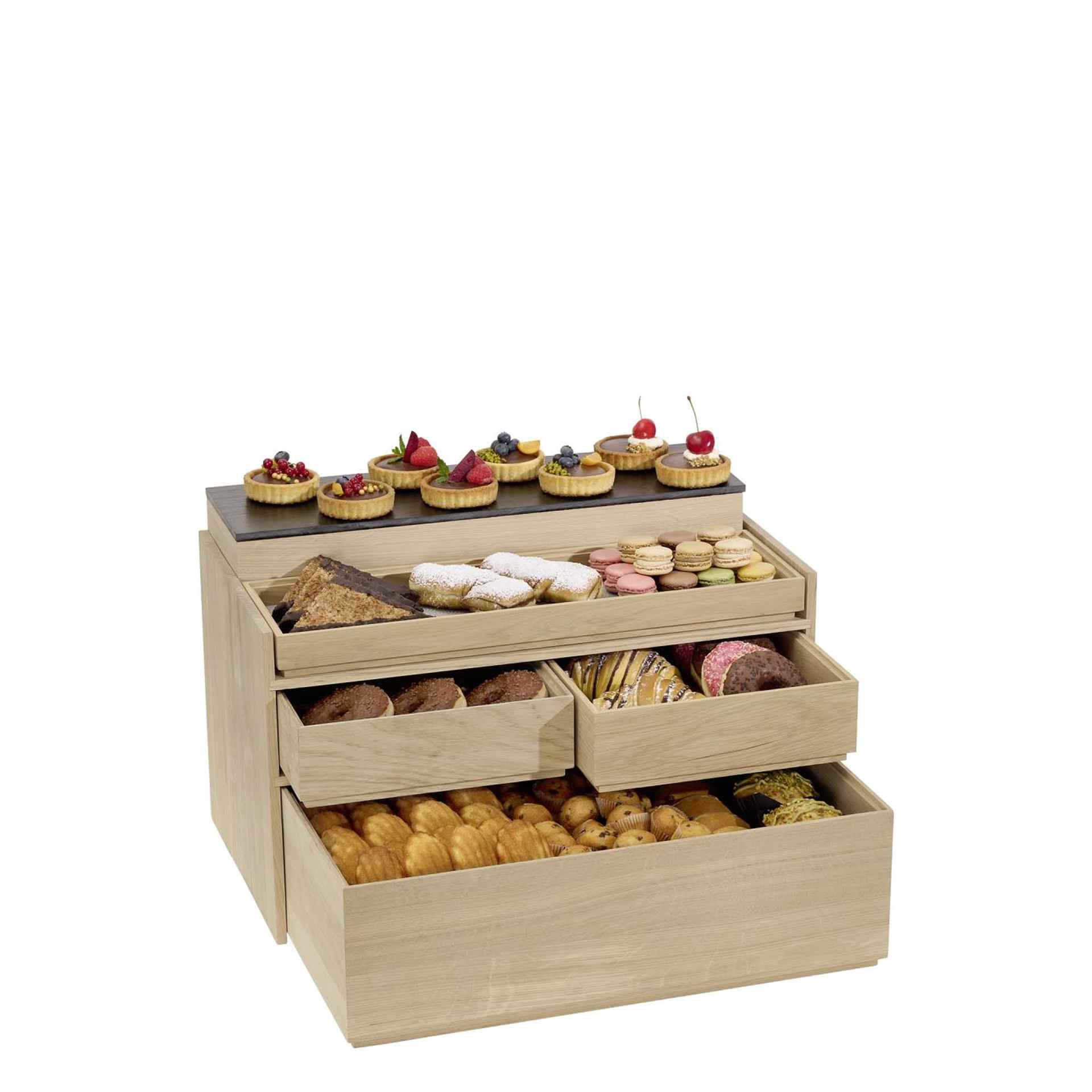 Buffetgestell für GN Holzboxen, VALO, Eichenholz - 55 x 32,5 cm