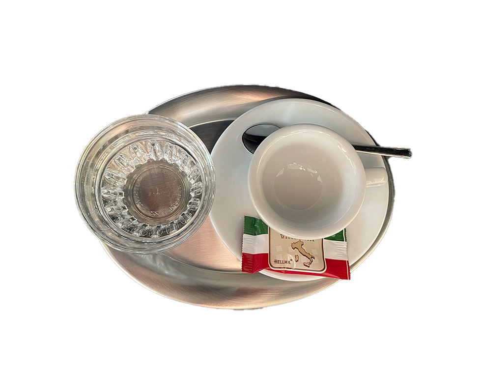 Espressotablett oval, WAS Germany, Edelstahl - 19,5 x 15 cm