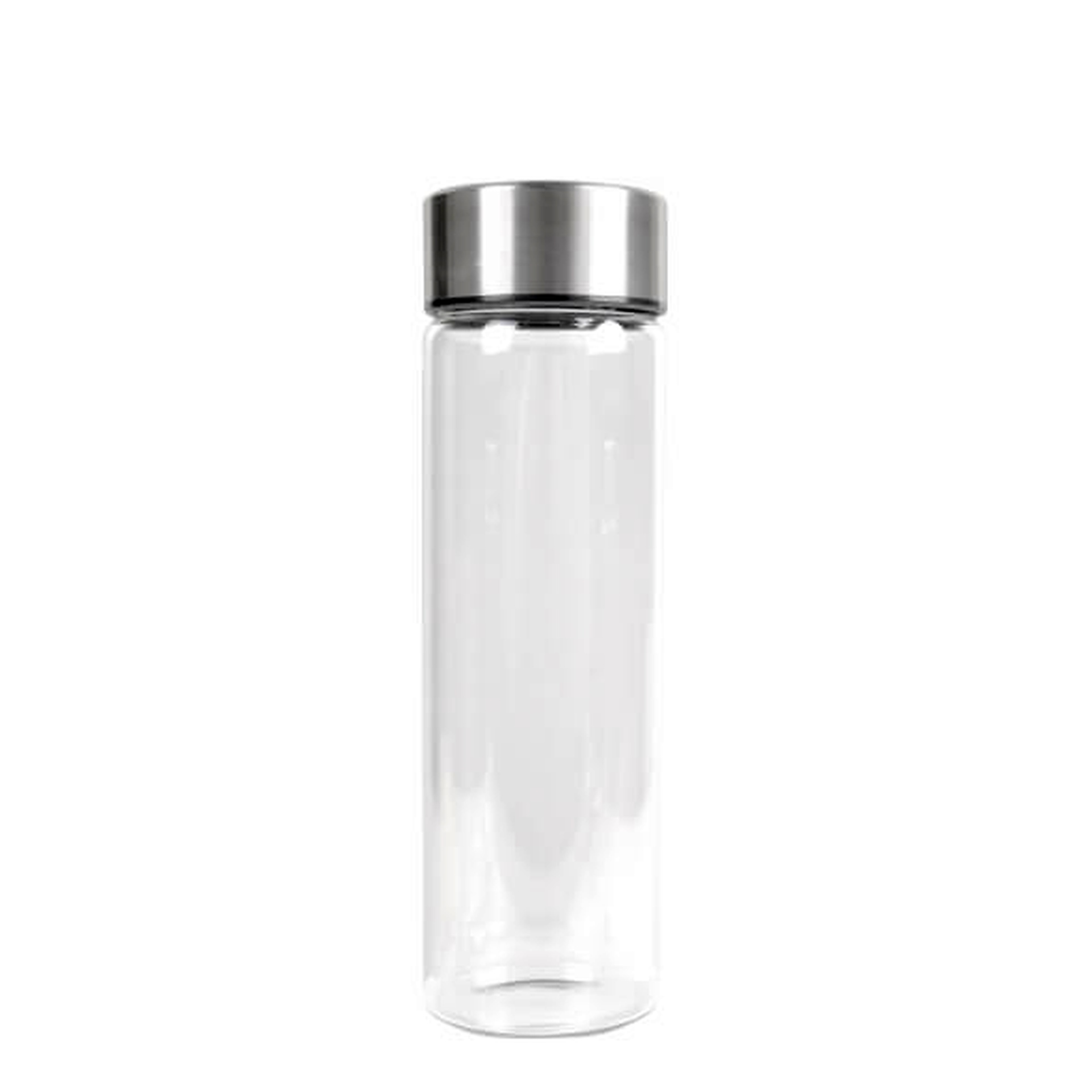 Glasflasche mit Edelstahldeckel, GINZA, "S" - 500 ml