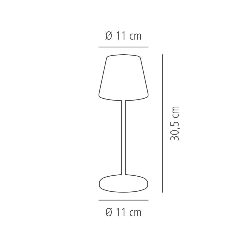 Akku LED-Tischlampe, APS, Merle, Grün - 30,5cm