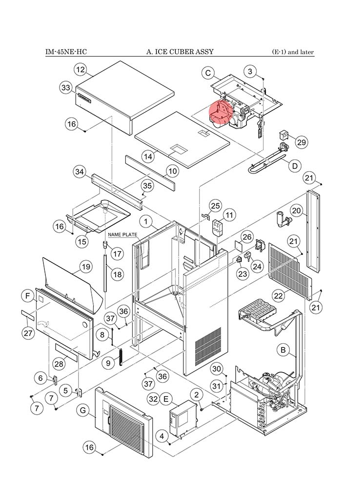 Halterung für Wasserpumpe, Hoshizaki, IM-45/IM-65