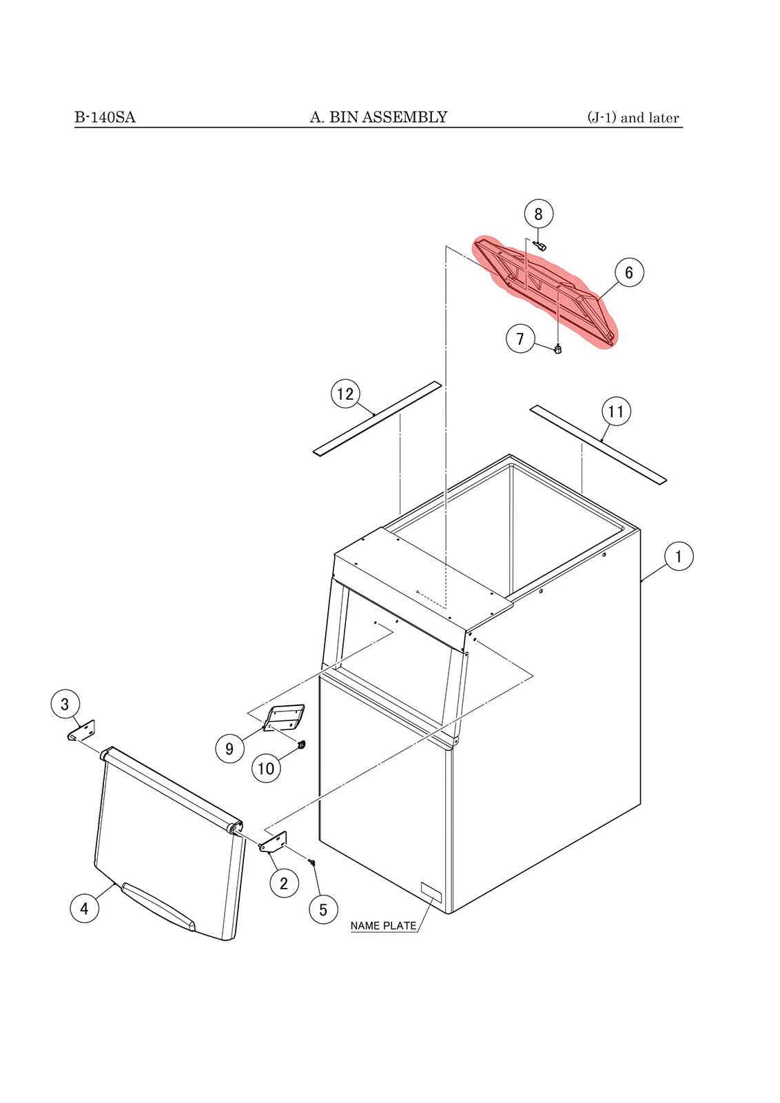 Schallwand/Baffle - 1 Hoshizaki für B-140SA