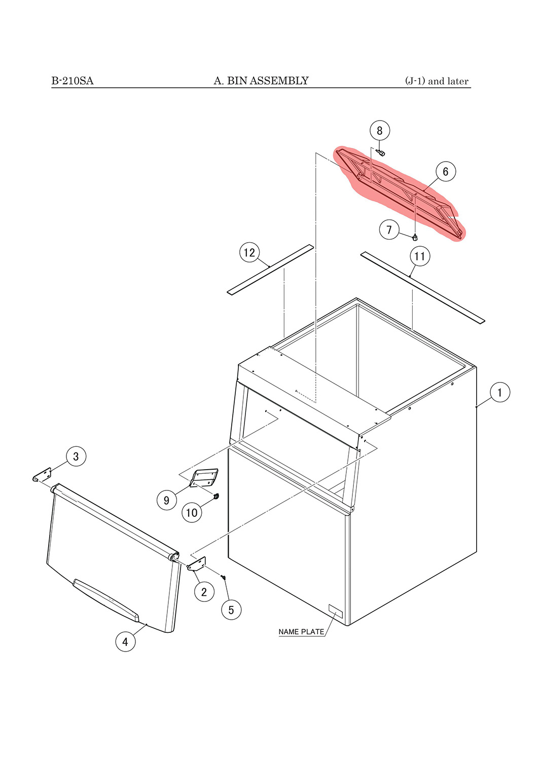 Schallwand/Baffle - 2 Hoshizaki für B-210SA