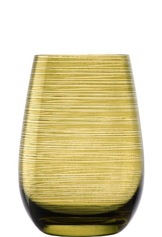 Glasbecher / Wasserglas, Stölzle, Twister, Oliv - 465 ml