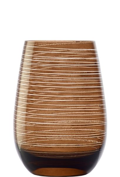 Glasbecher / Wasserglas, Stölzle, Twister, Braun - 465ml