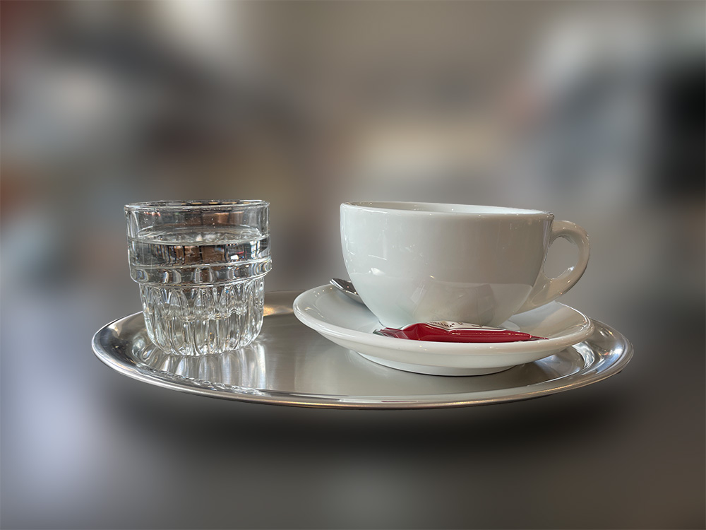 Kaffeetablett oval, WAS Germany, Edelstahl - 26,5 x 19,5 cm