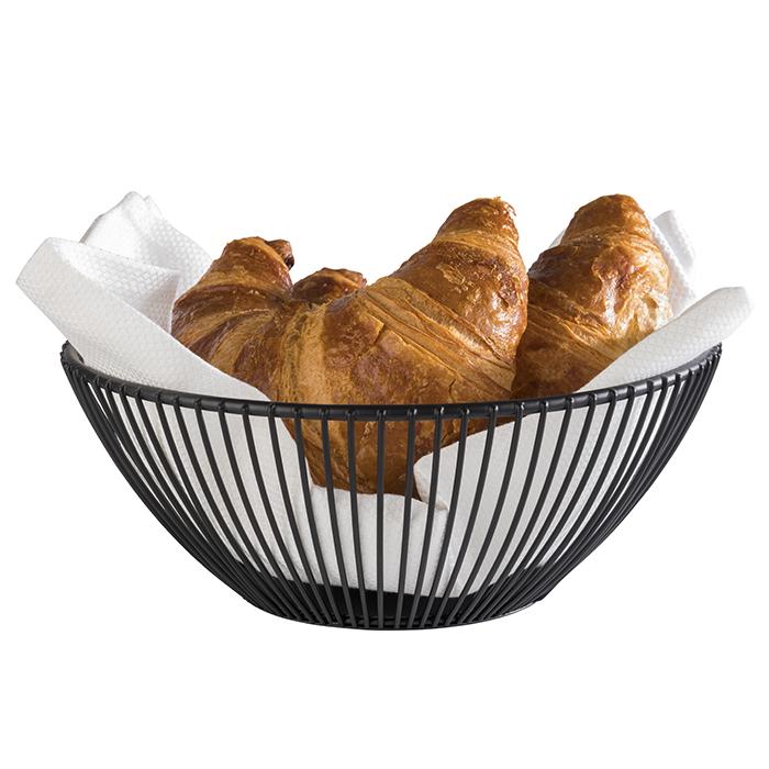 Brot- & Obstkorb, APS, Svart, Metall, Schwarz - Ø 20 cm