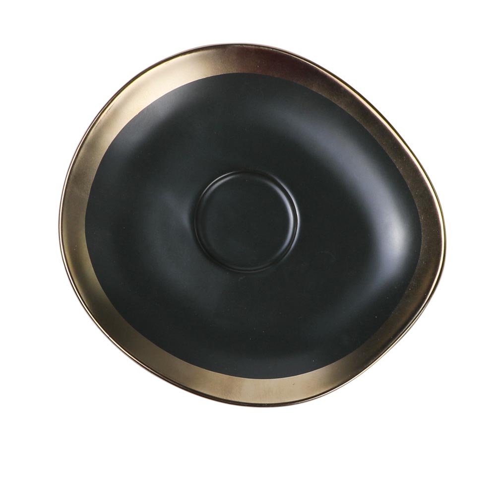 Untertasse, APS Porcelain, Dynasty, dunkelgrün/gold - Ø15 cm