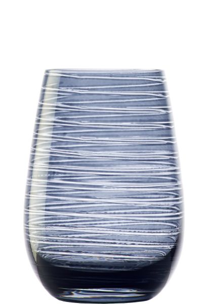 Glasbecher / Wasserglas, Stölzle, Twister, Blaugrau - 465 ml