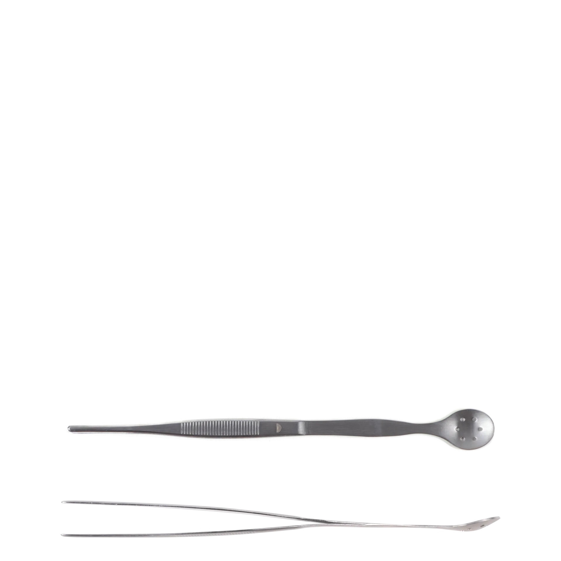 Pinzette mit Löffel, GINZA, Edelstahl, Silber - L 27 cm