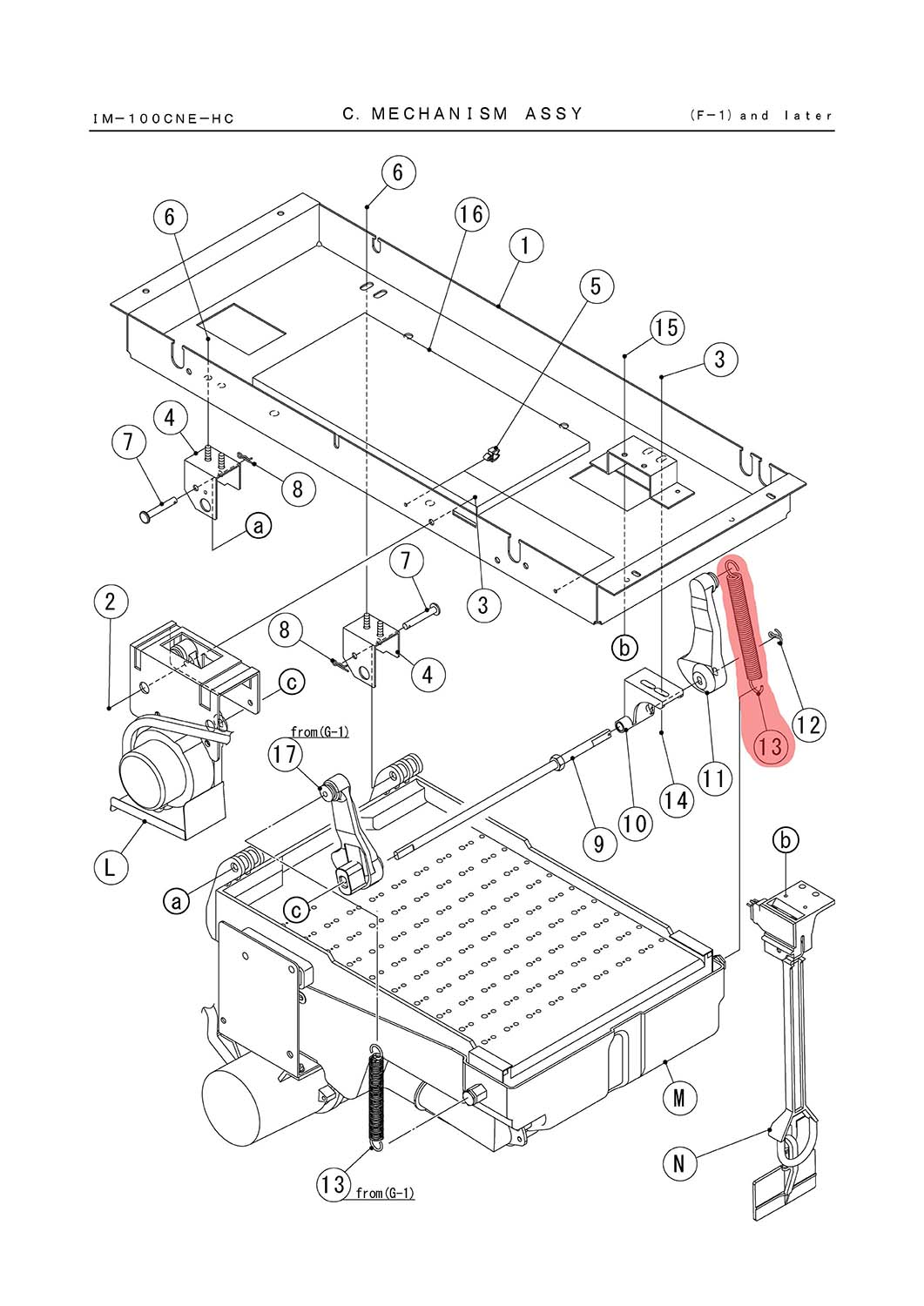 Feder für Wasserplatte, Hoshizaki, IM-100/IM-130