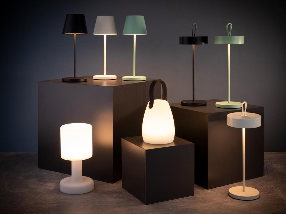 Akku LED-Tischlampe, APS, Merle, Grün - 30,5cm