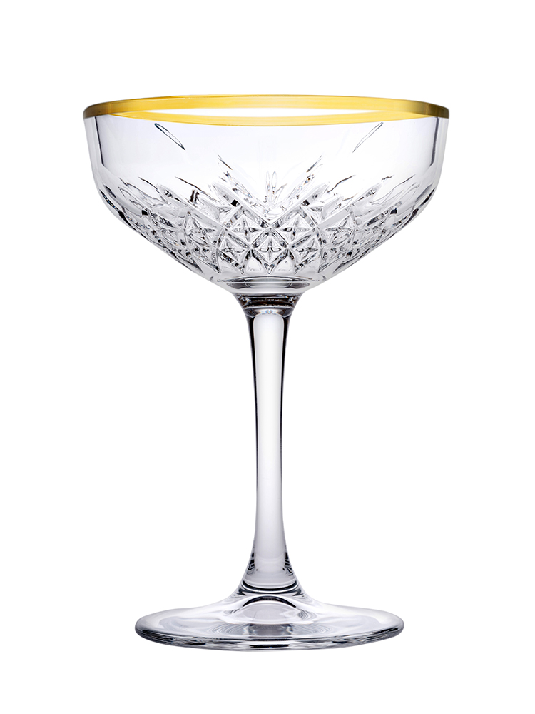 Coupette Glas mit Goldrand, Pasabahce, Timeless - 270 ml