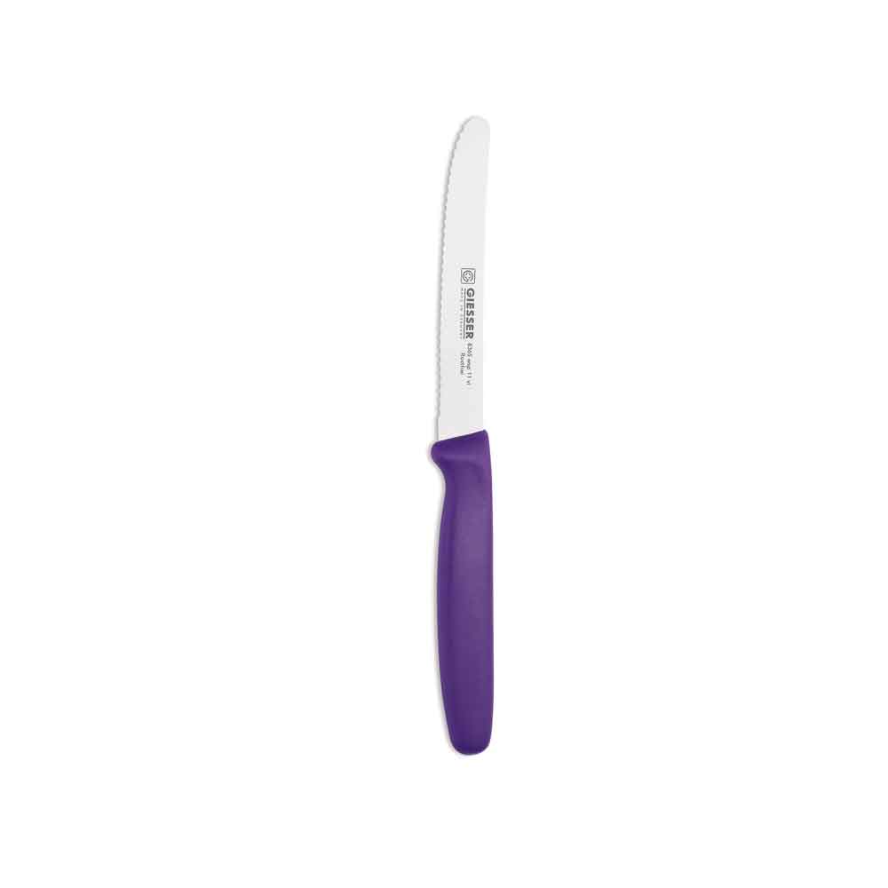 Messer mit Wellenschliff, Giesser, Violett - Klingenlänge: 11 cm