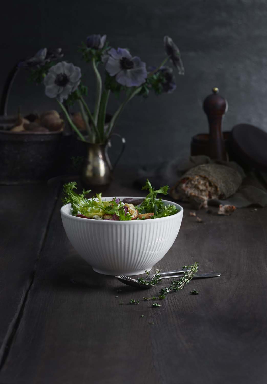 Salatschüssel, Pillivuyt, Plissé, Weiß - Ø 25 cm | 3,3 Liter