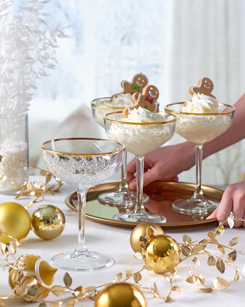 Coupette Glas mit Goldrand, Pasabahce, Timeless - 270 ml