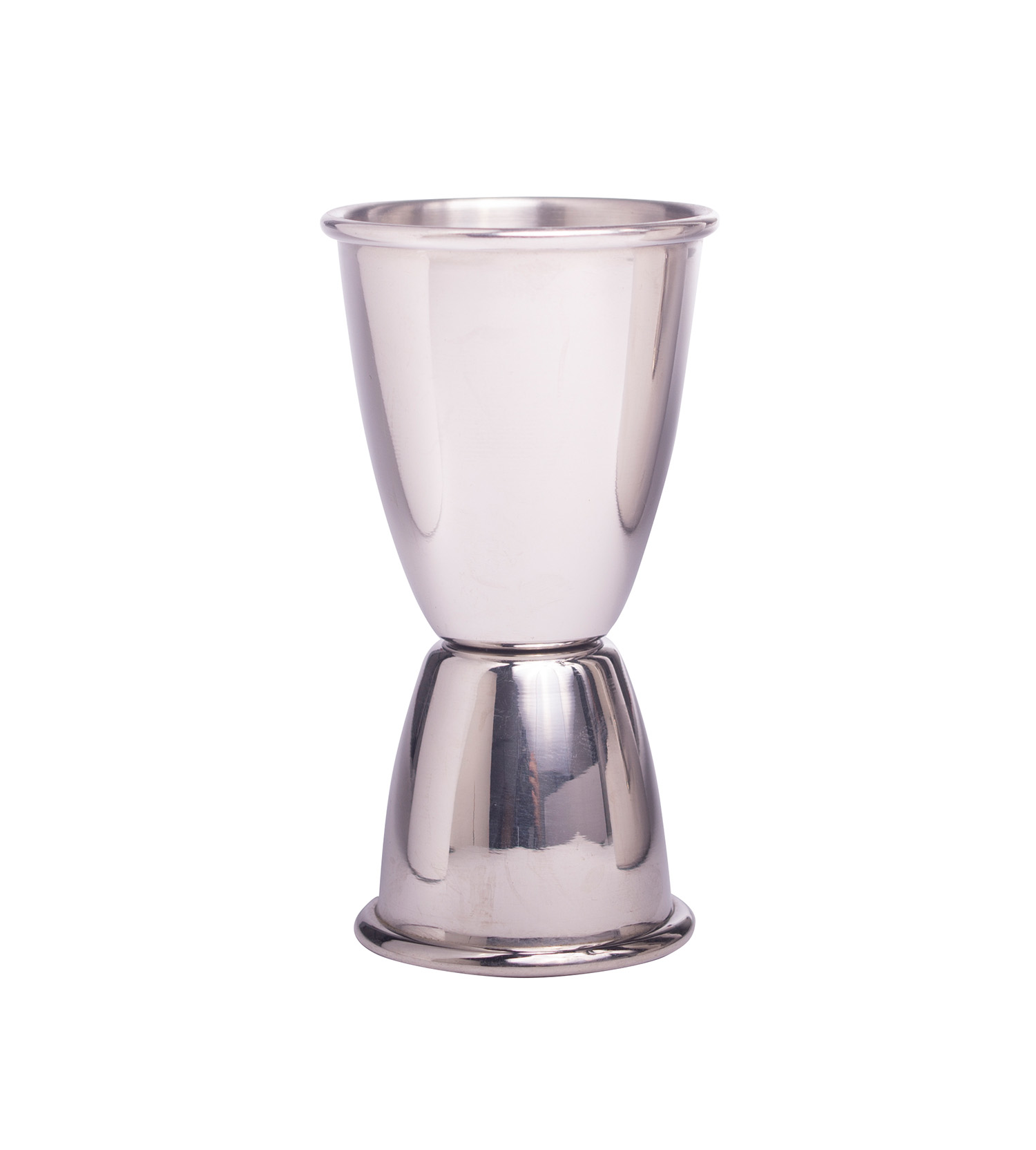 Jigger / Barmaß, "Art-Déco-Stil", Edelstahl, Silber - 20 / 40 ml