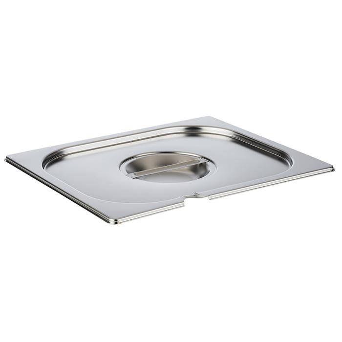 GN 1/2 Deckel mit Löffelaussparung, APS, Edelstahl, Silber
