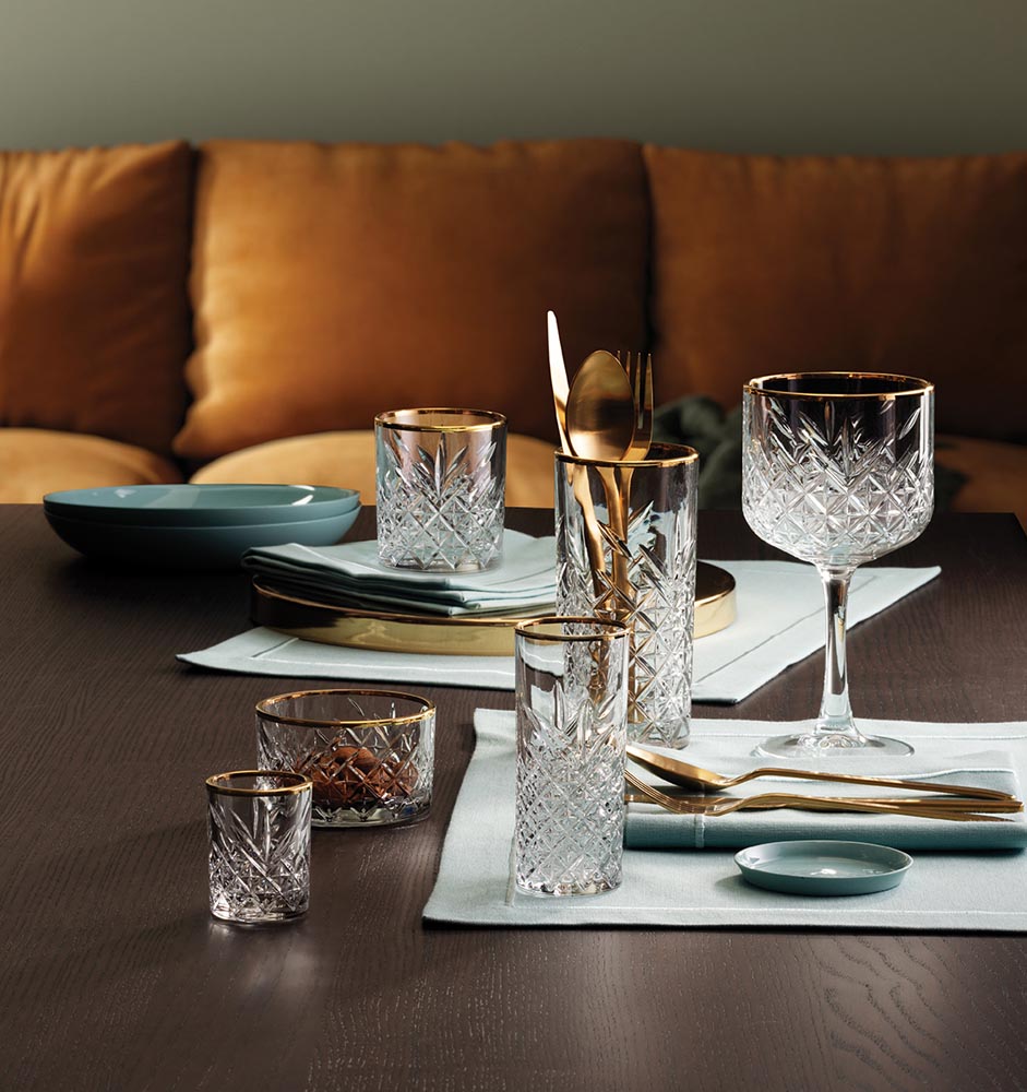 Coupette Glas mit Goldrand, Pasabahce, Timeless - 270 ml