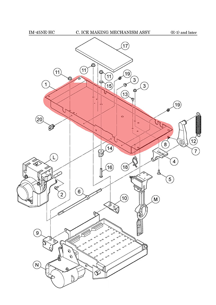 Halteblech für Verdampfer, Hoshizaki, IM-45